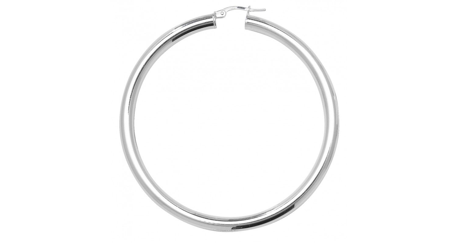 Sterling Silver Hollow Hoop Earrings